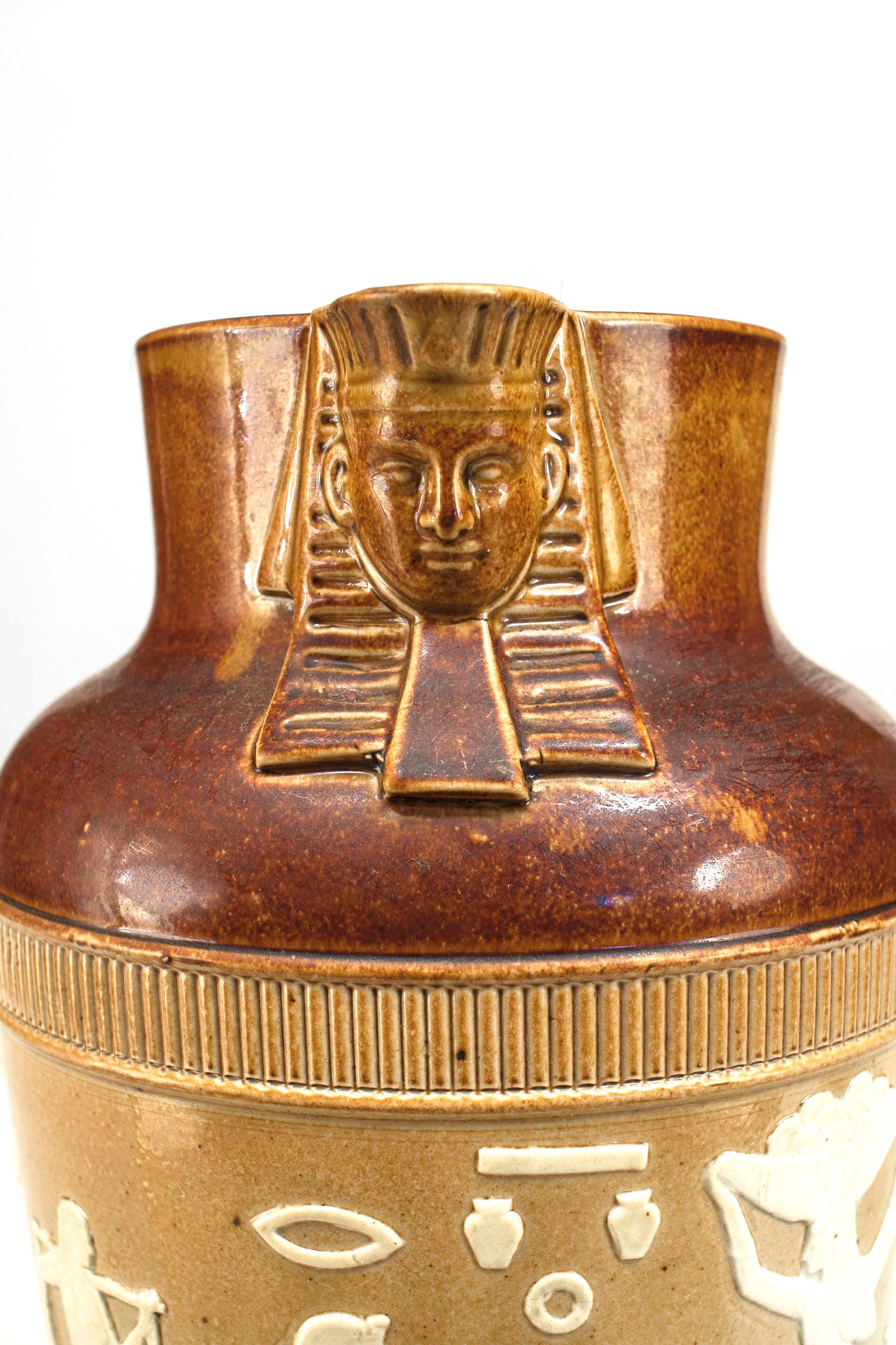 20th Century Egyptian Revival Brown Pitcher In Good Condition For Sale In New York, NY