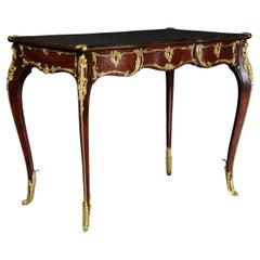 Vintage 20th Century Elegant Veneered Bureau Plat/Writing Desk in Louis XV Style