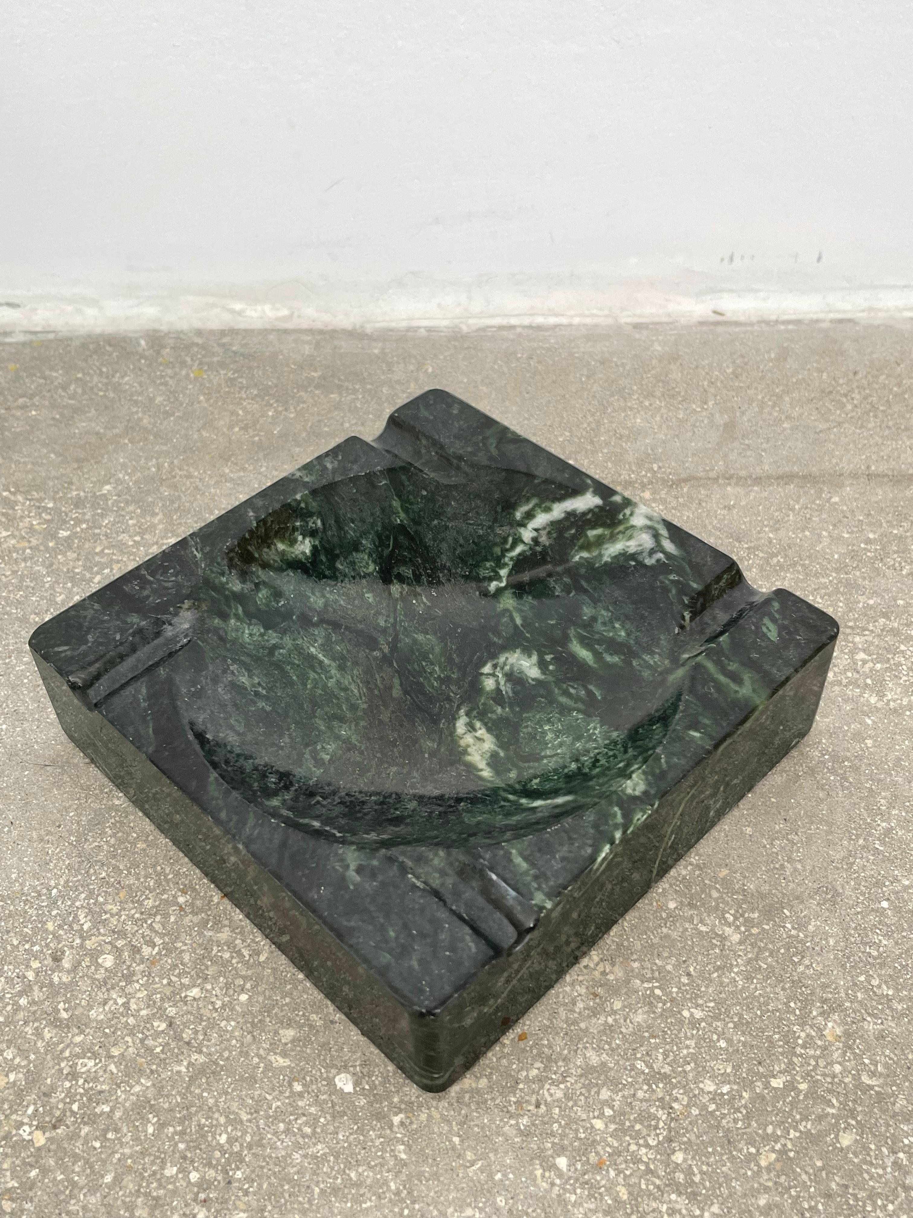 Unknown 20th Century Emerald Green Marble Ashtray