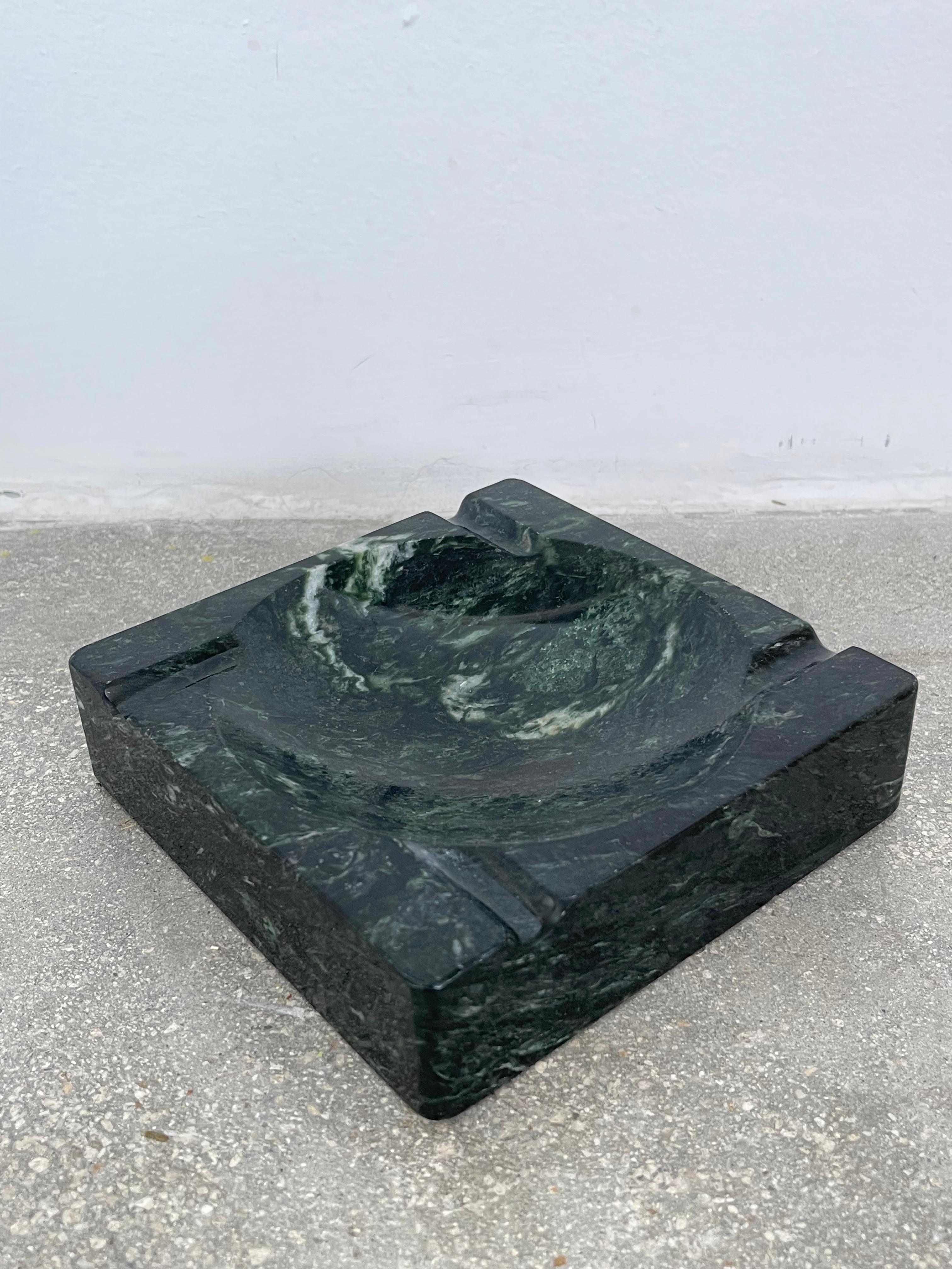 Late 20th Century 20th Century Emerald Green Marble Ashtray