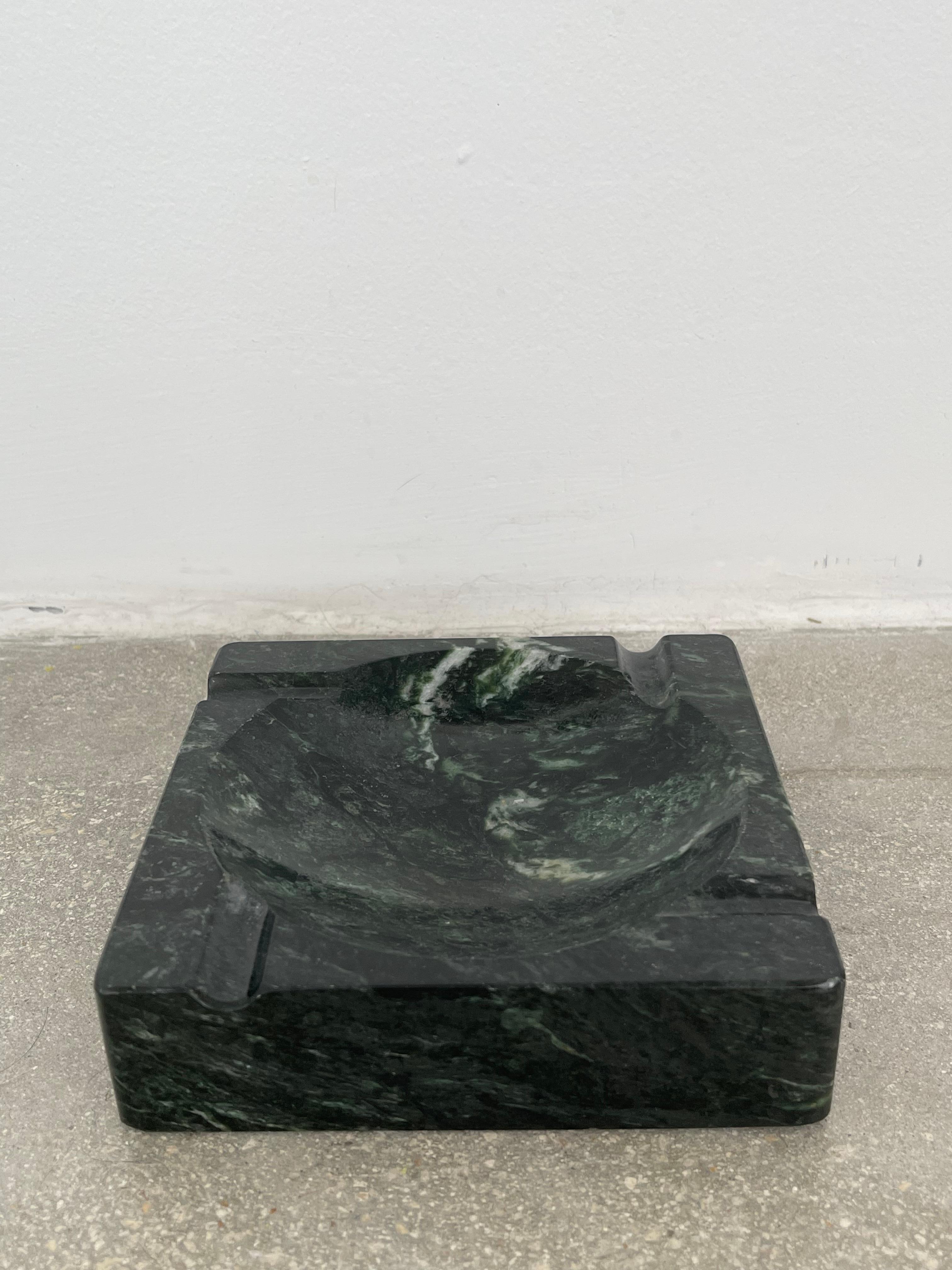20th Century Emerald Green Marble Ashtray 1