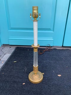 20th Century Empire Bronze Mounted Crystal Candlestick as Lamp