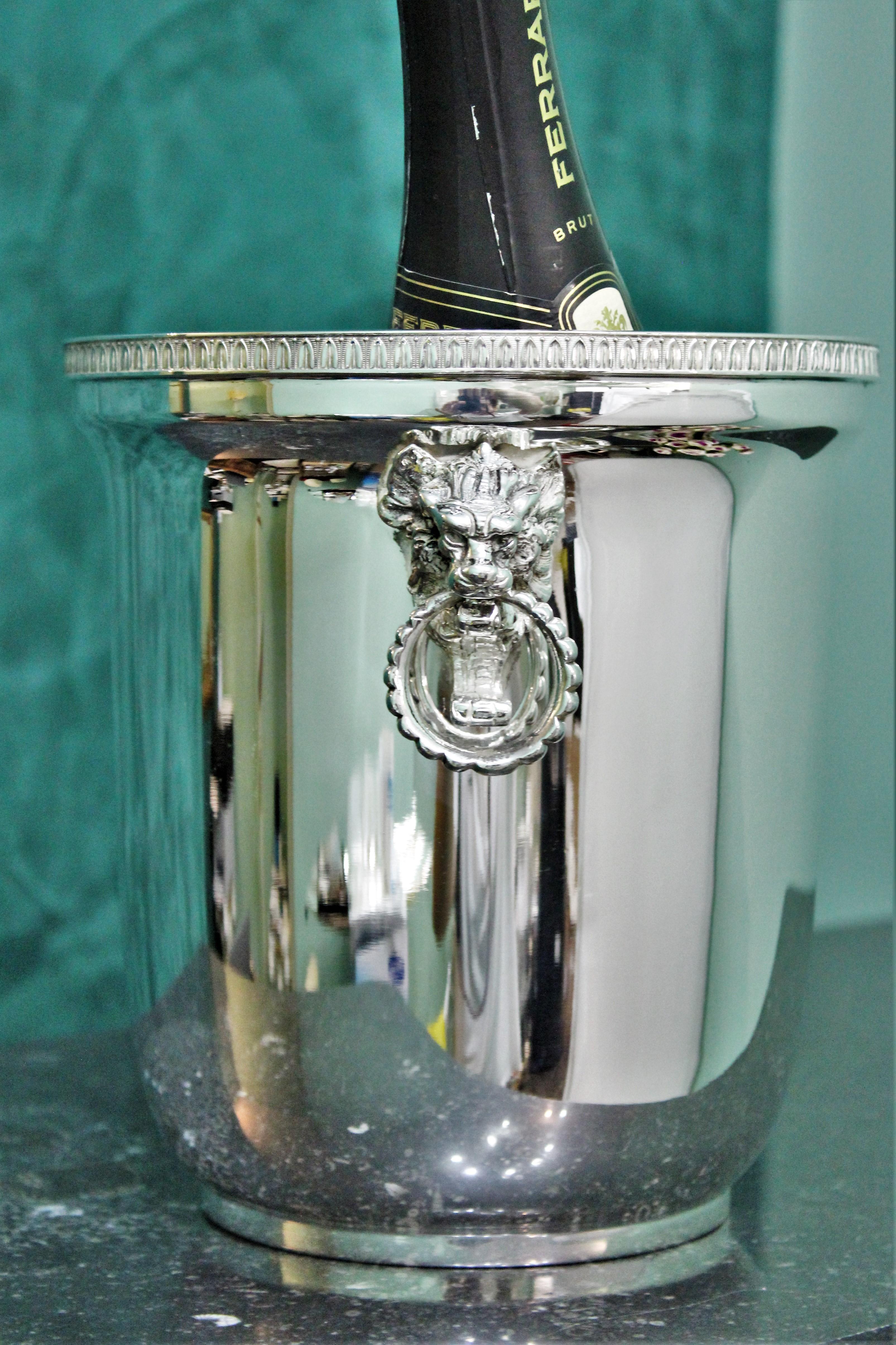20th Century Empire Silver Wine Cooler Italy, 1950s For Sale 5