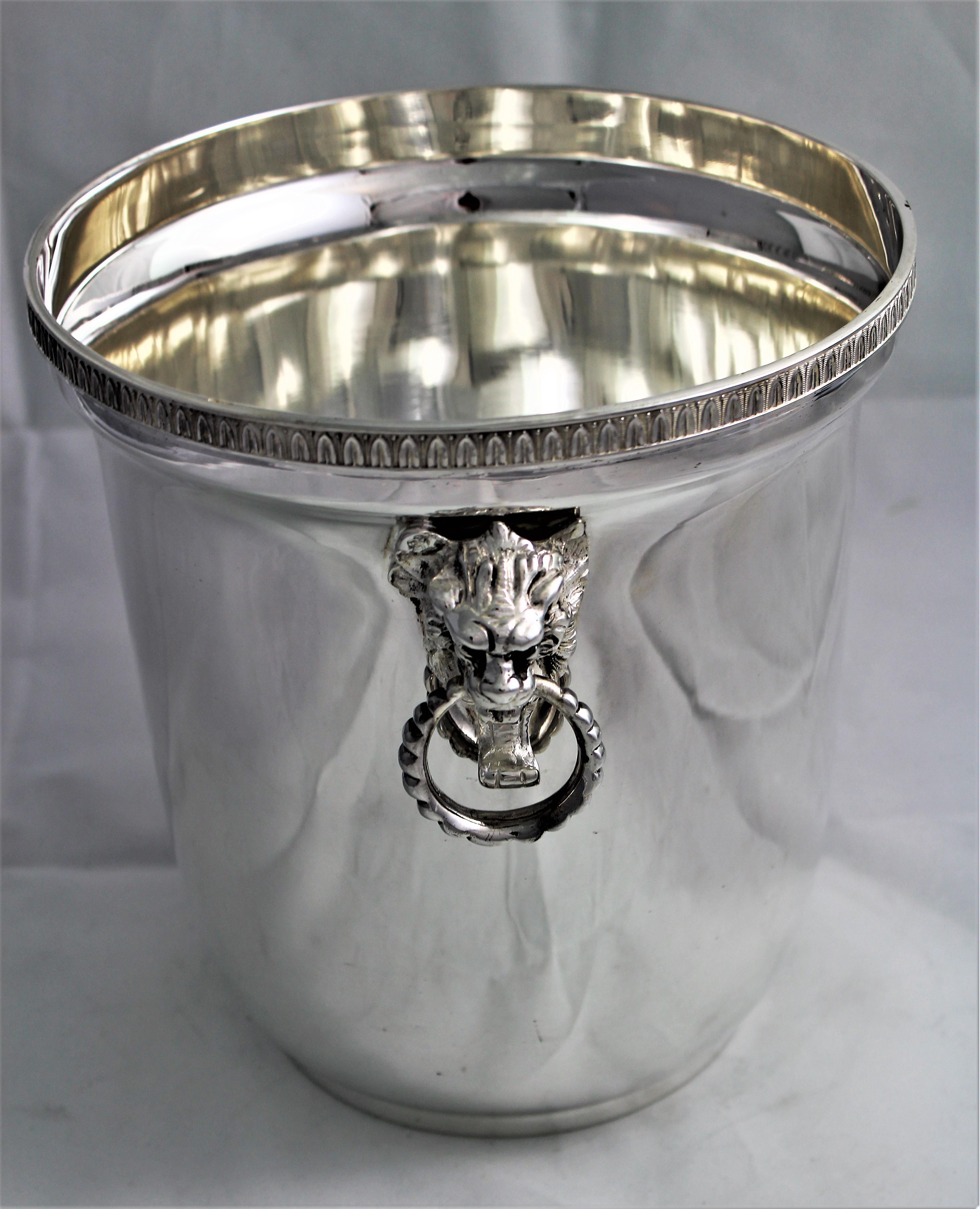 Polished 20th Century Empire Silver Wine Cooler Italy, 1950s For Sale