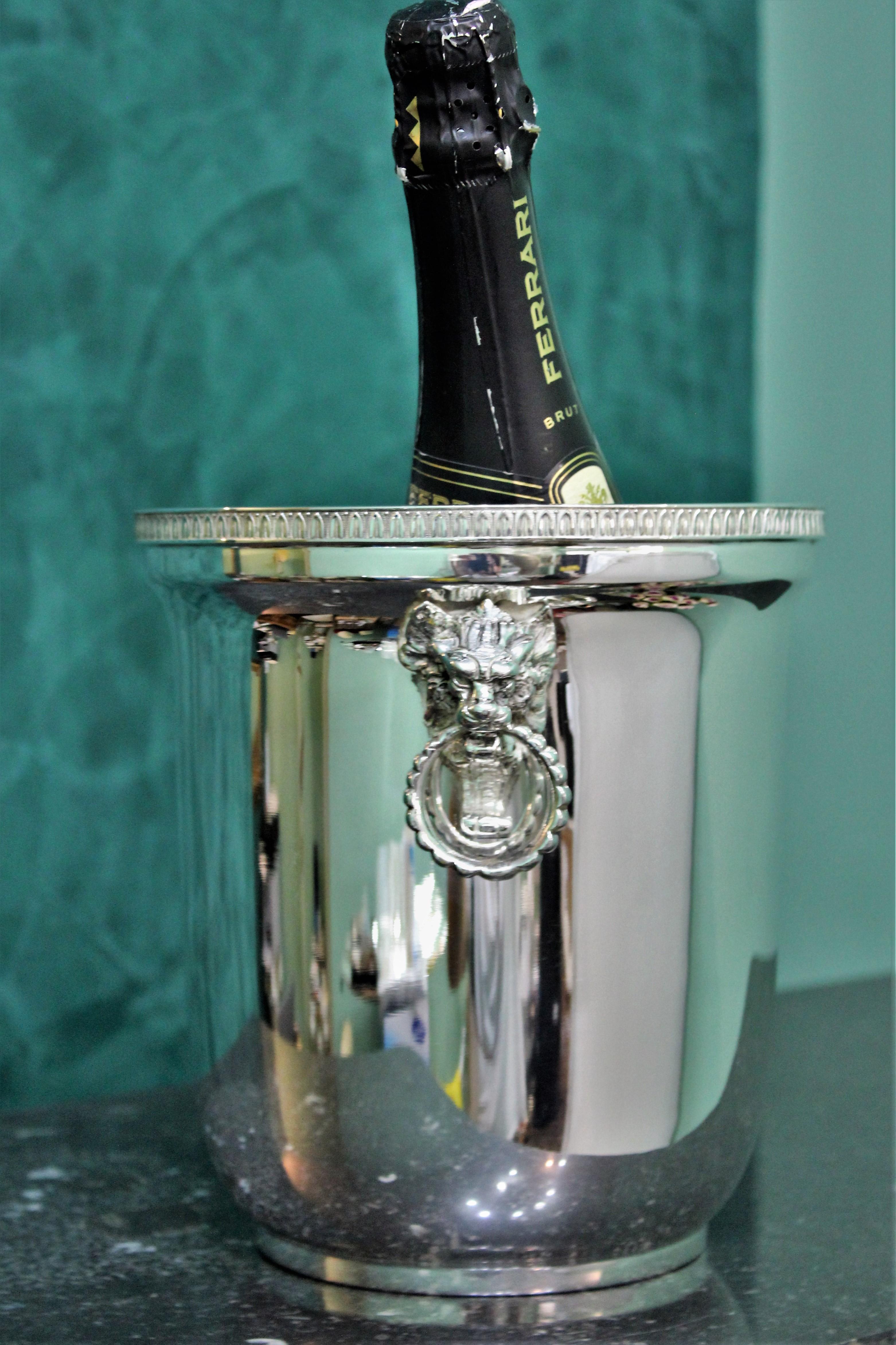 Mid-20th Century 20th Century Empire Silver Wine Cooler Italy, 1950s For Sale
