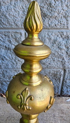 20th Century Empire Sryle Cast Brass Figural Chenets,  Pair