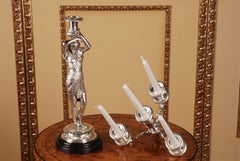 20th Century Empire Style Bronze Figure-Formed Candelabra