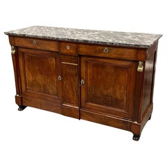 Antique 20th Century Empire Style Buffet With Marble Top