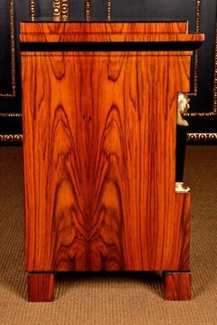 20th Century Empire Style Caryatide Tulip Veneer Commode