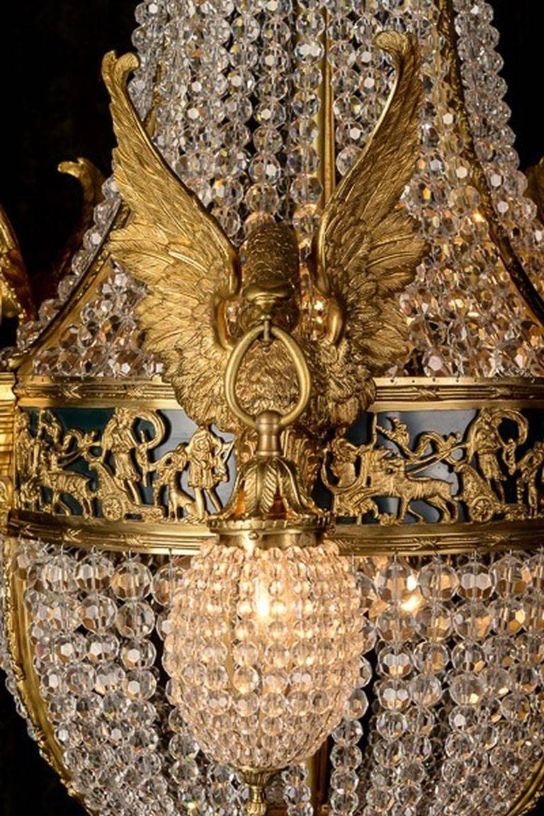 Kronleuchter im Empire-Stil des 20. Jahrhunderts, verweist auf die Kaiserin Josphine (Bronze) im Angebot