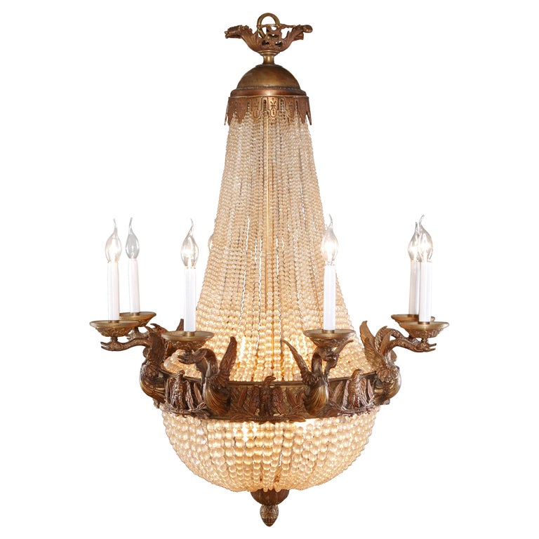 20th Century Empire Style Chandelier Referred To Empress Joséphine At 1stdibs 20th Century Empire Style Chandelier, Empress Crystal Basket Chandelier