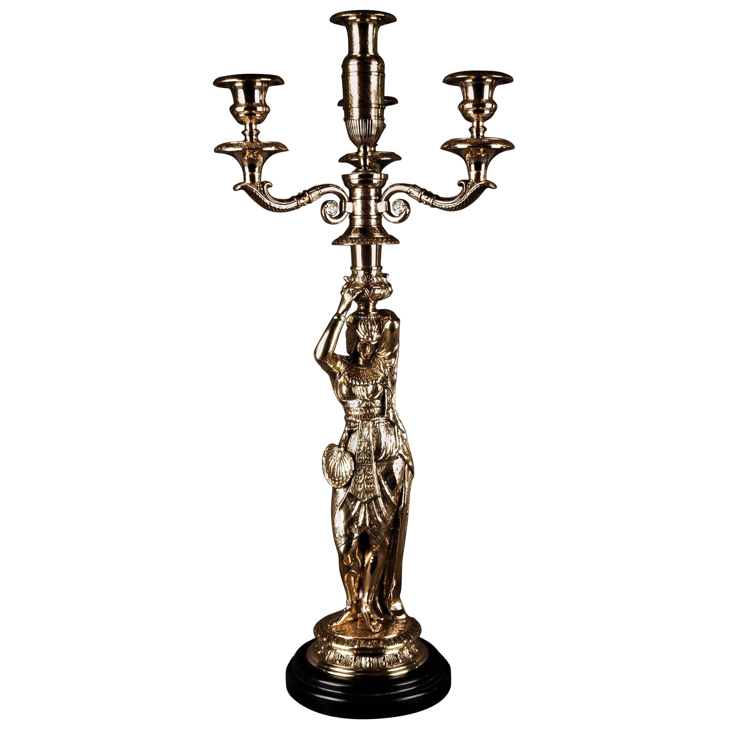 20th Century Empire Style Figure-Formed Candelabra For Sale