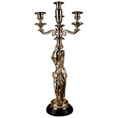 Vintage 20th Century Empire Style Figure-Formed Candelabra