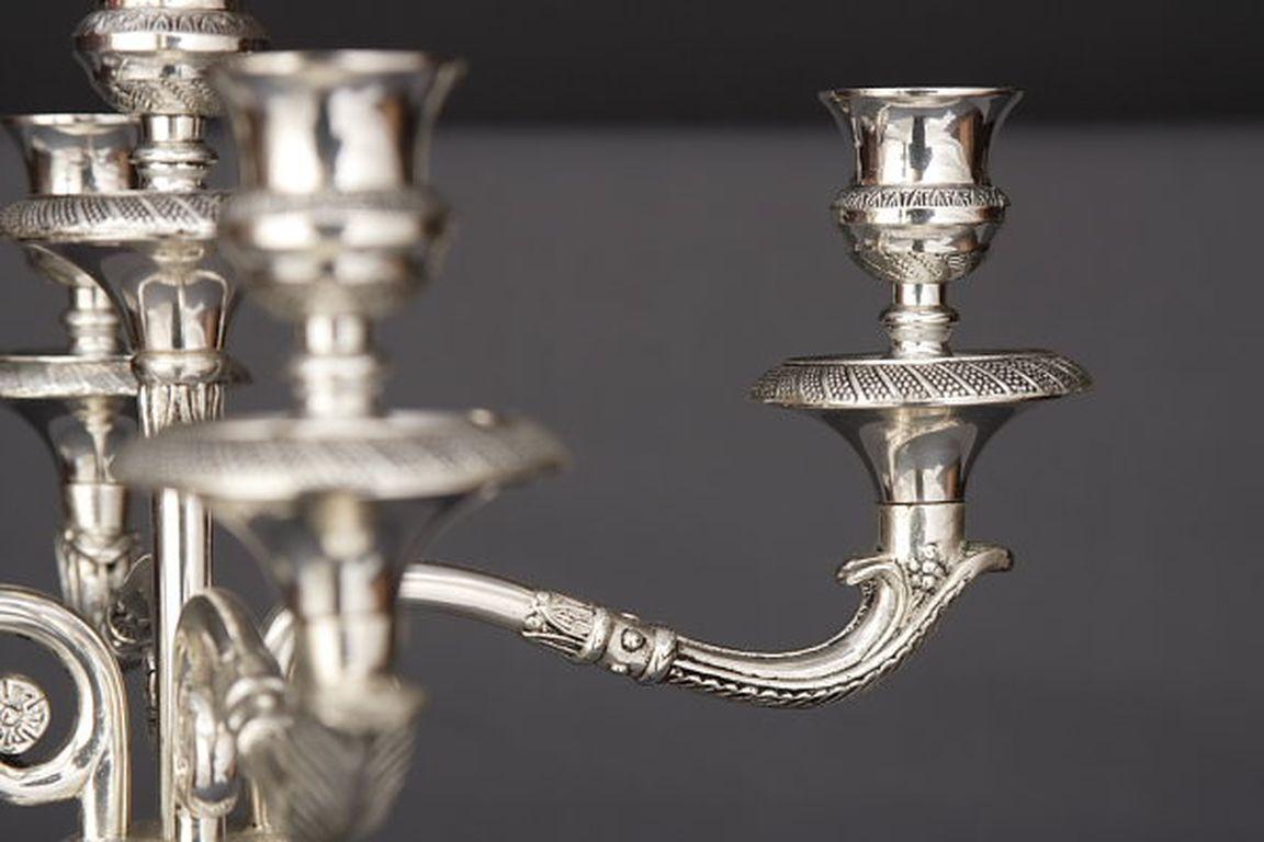 20th Century Empire Style Four Sweeping Arms Candlestick/Candelabra For Sale 2