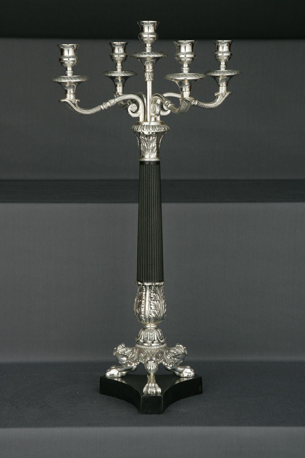20th Century Empire Style Four Sweeping Arms Candlestick/Candelabra For Sale 4