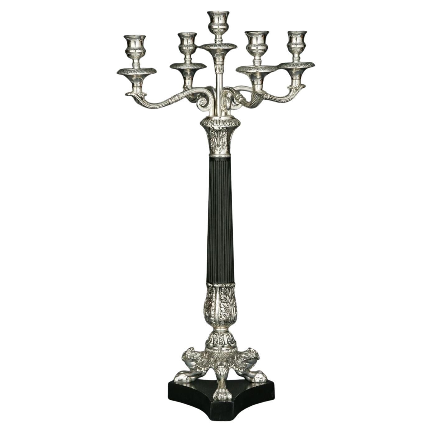 20th Century Empire Style Four Sweeping Arms Candlestick/Candelabra For Sale