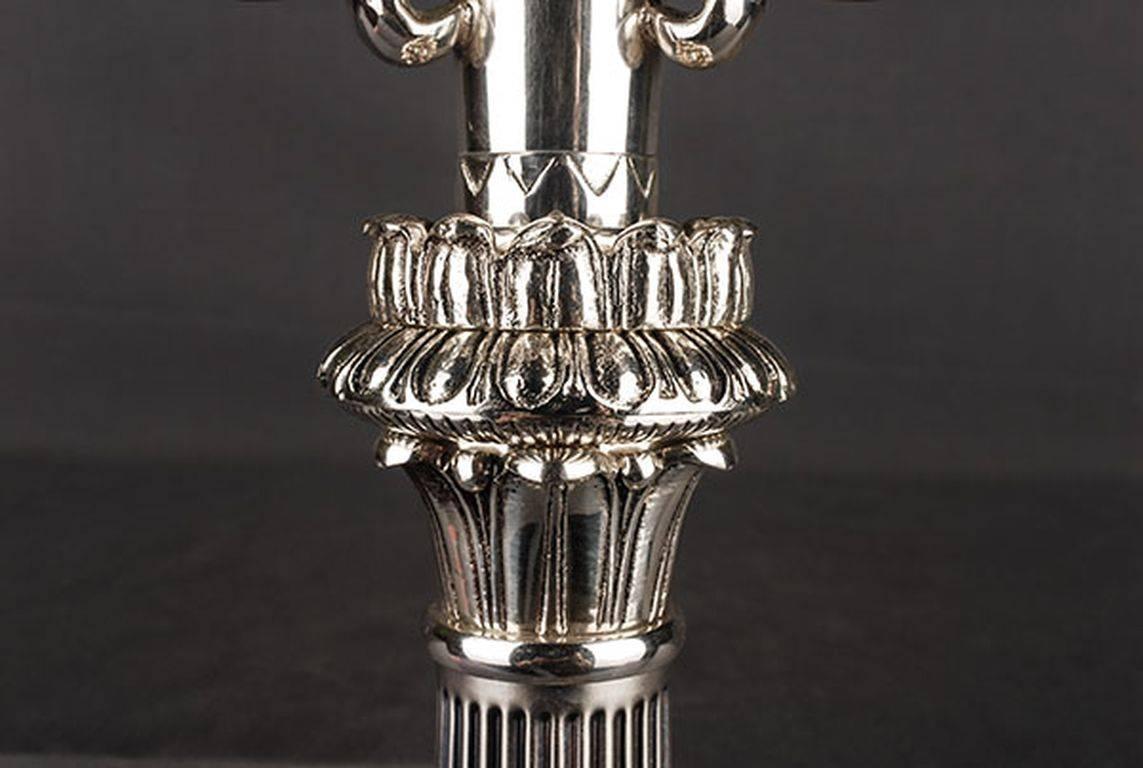 Engraved 20th Century Empire Style French Candelabra For Sale