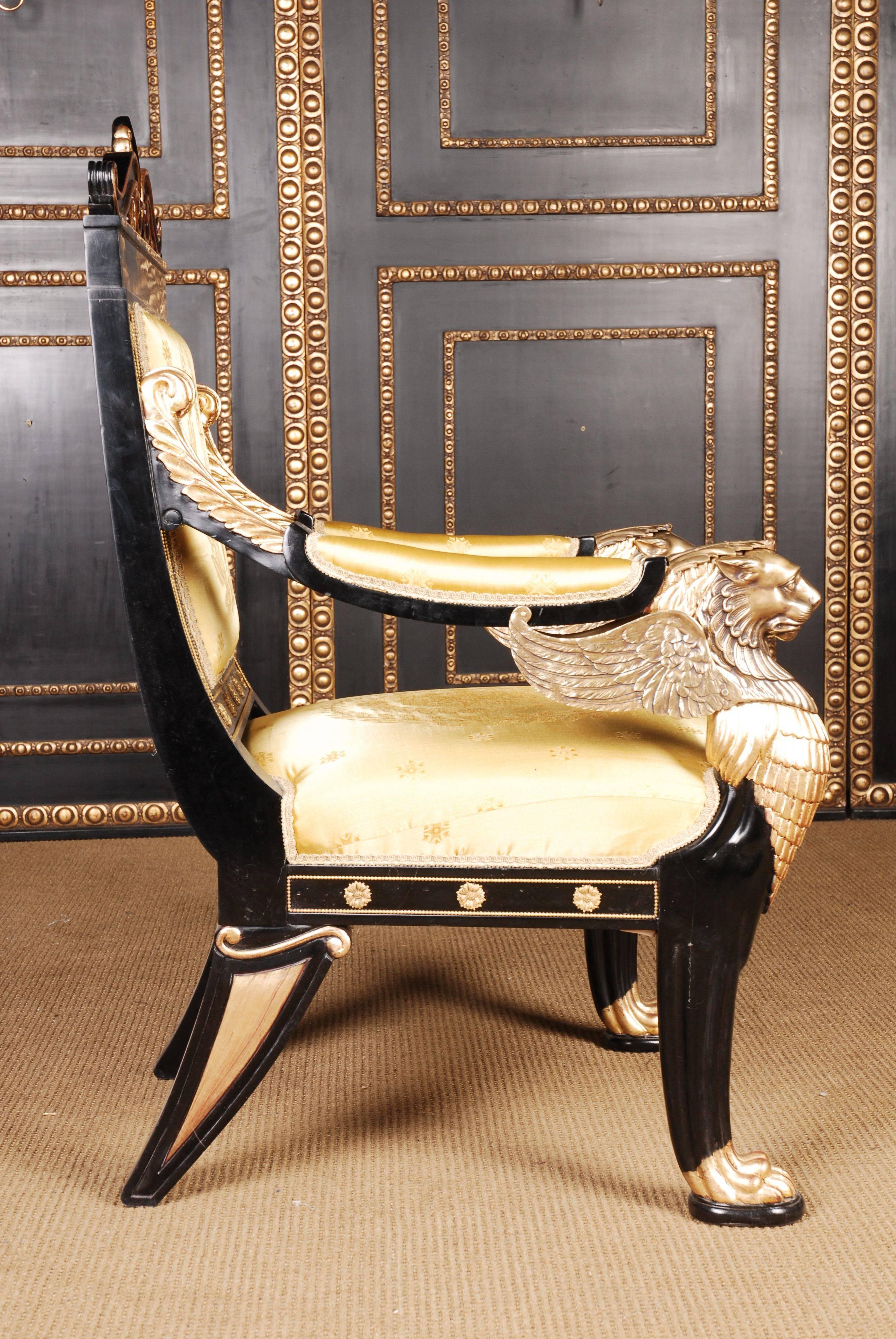 20th Century Empire Style Lion Armchair For Sale 1