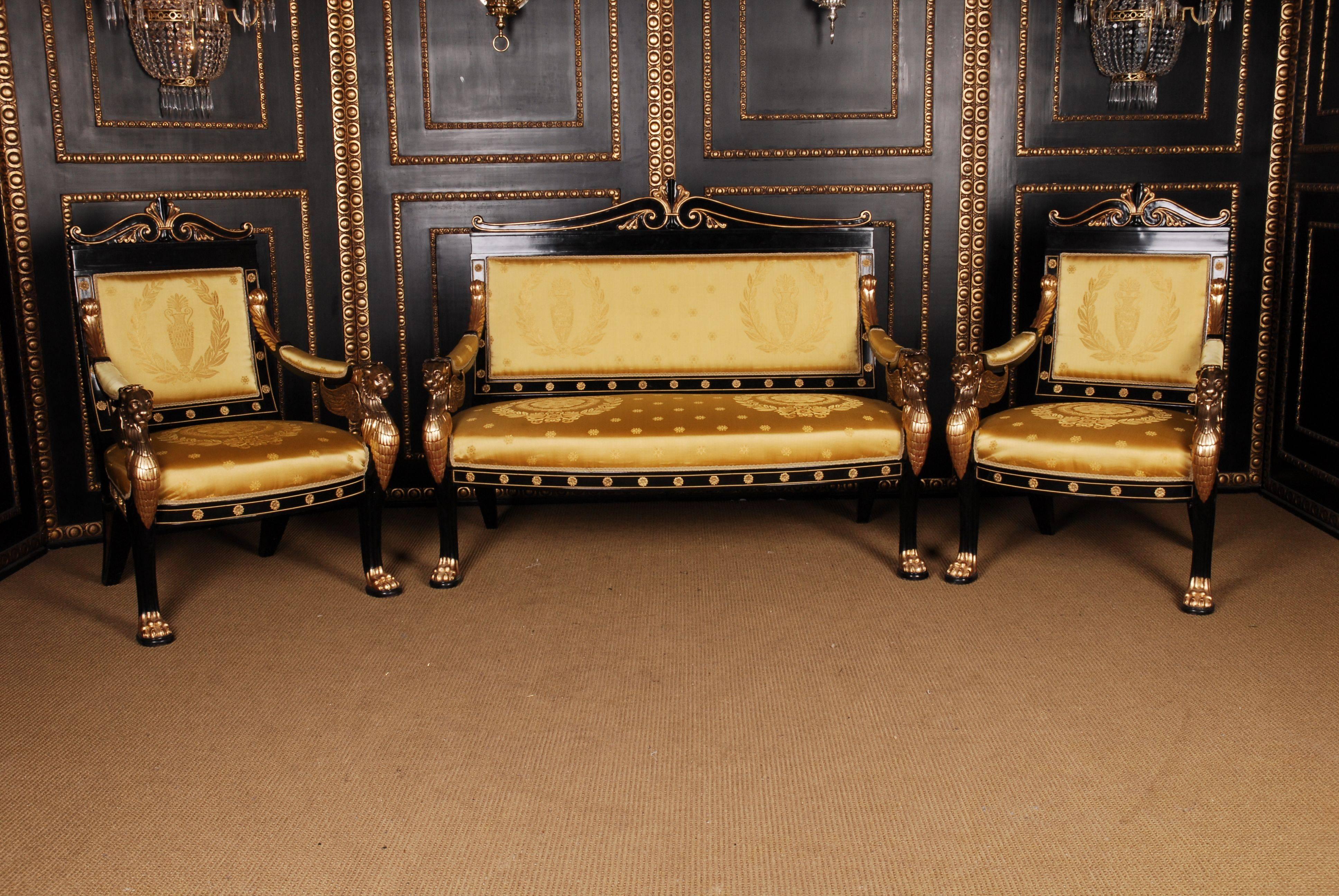 20th Century Empire Style Lion Kanapee Sofa For Sale 2