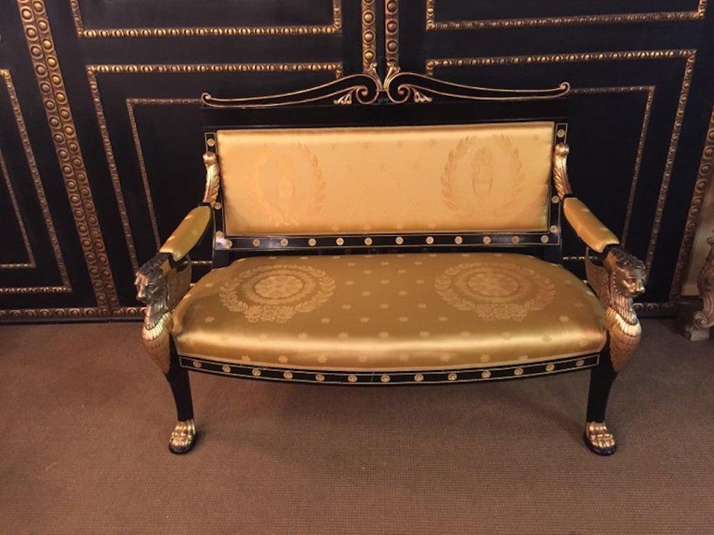 20th Century antique Empire Style Lion canapé  Sofa beech bronze For Sale 5