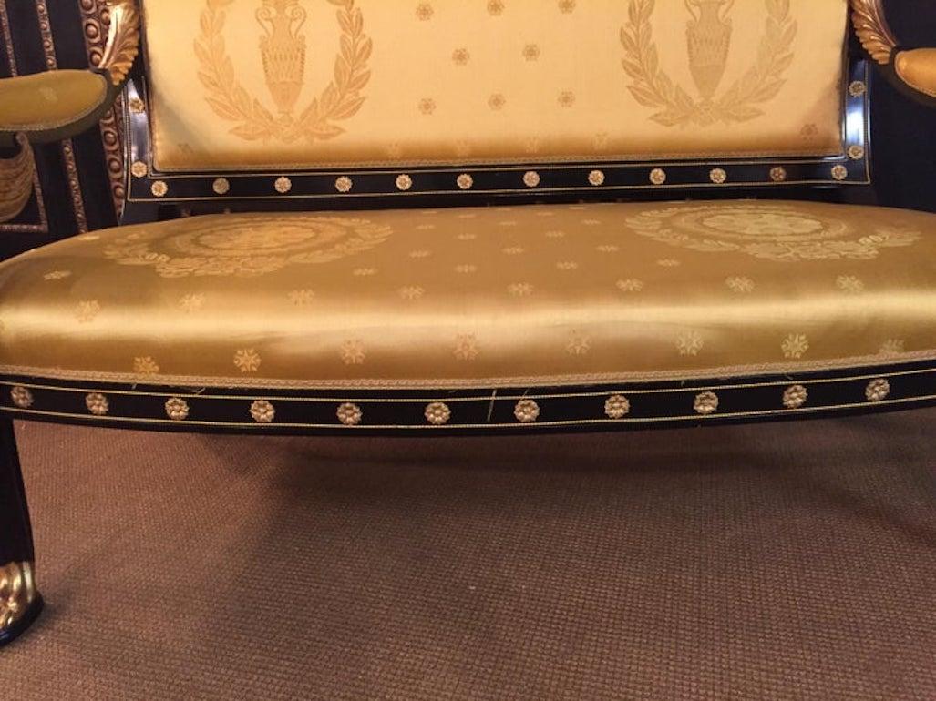 20th Century antique Empire Style Lion canapé  Sofa beech bronze For Sale 9