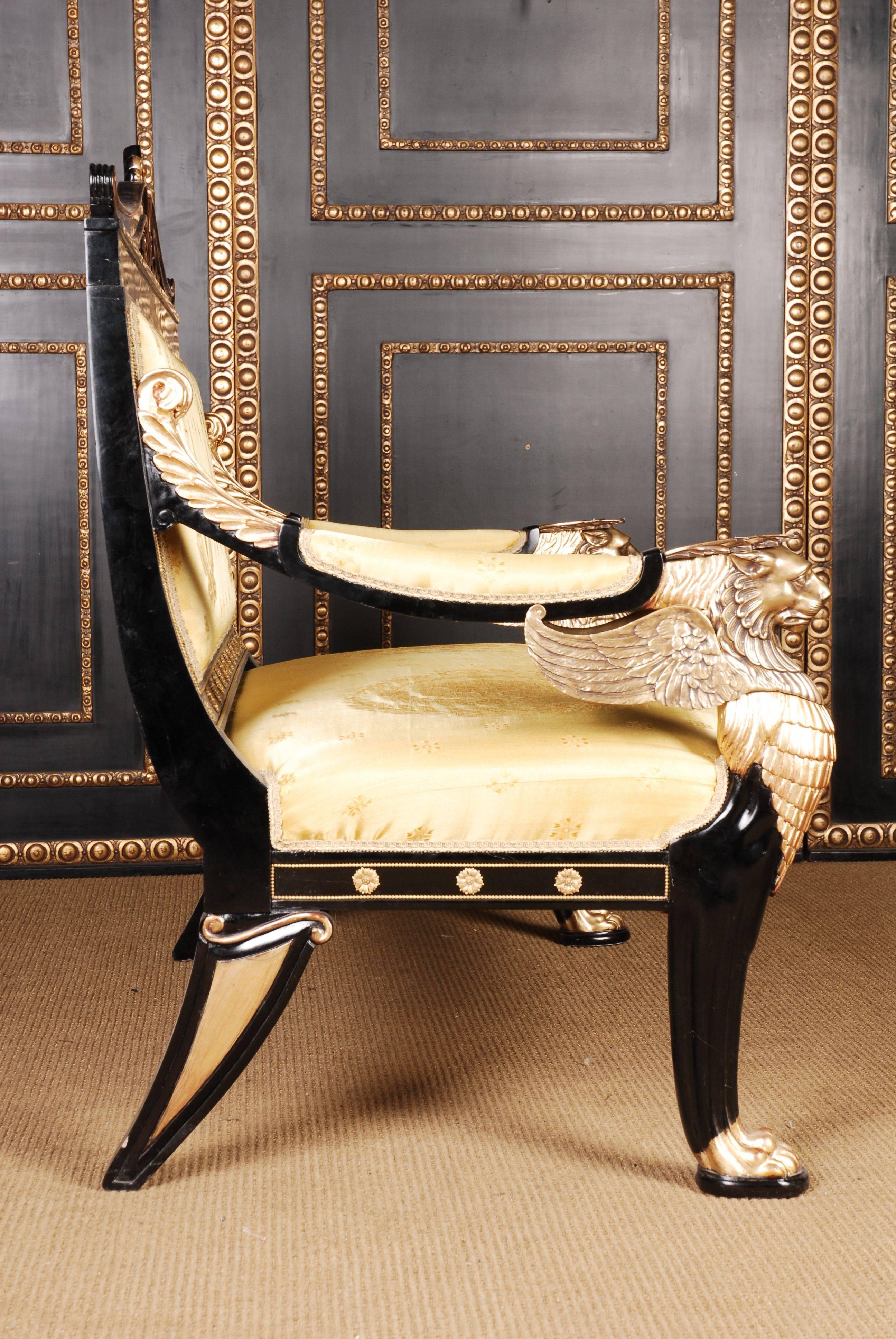 20th Century Empire Style Lion Kanapee Sofa In Good Condition For Sale In Berlin, DE