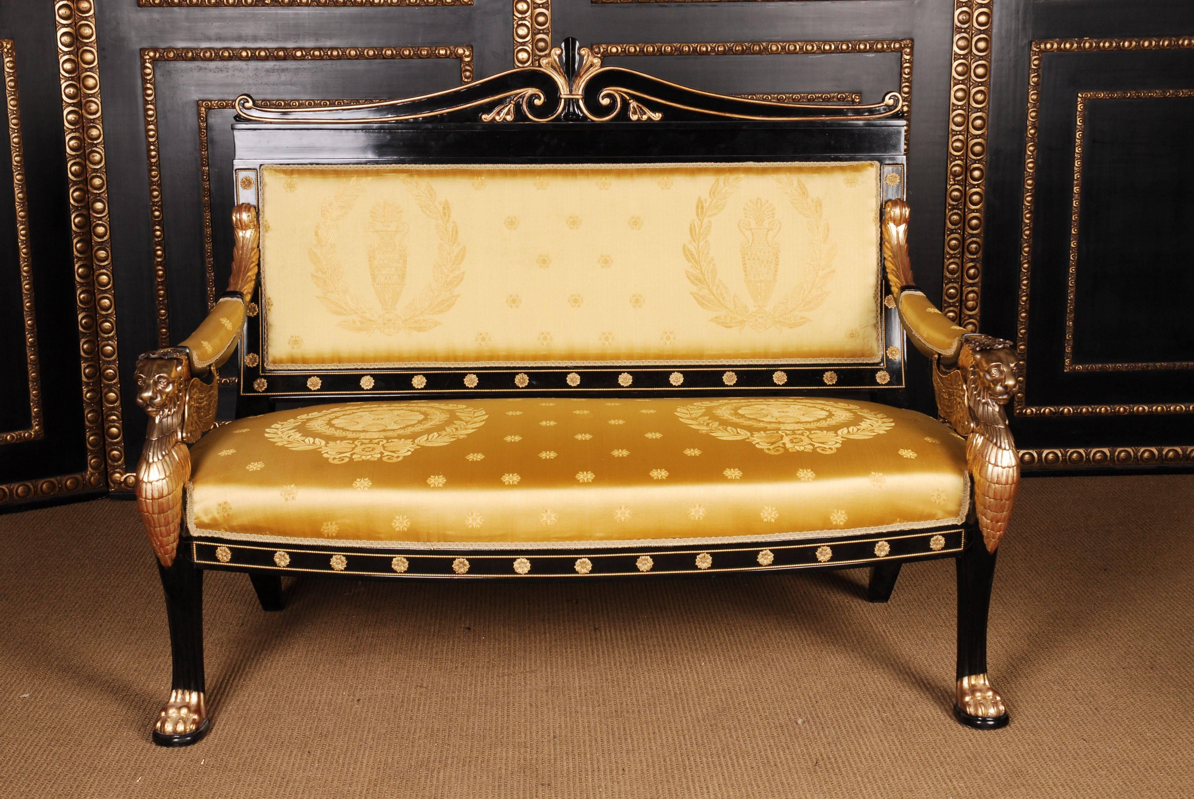 20th Century Empire Style Lion Kanapee Sofa For Sale 1