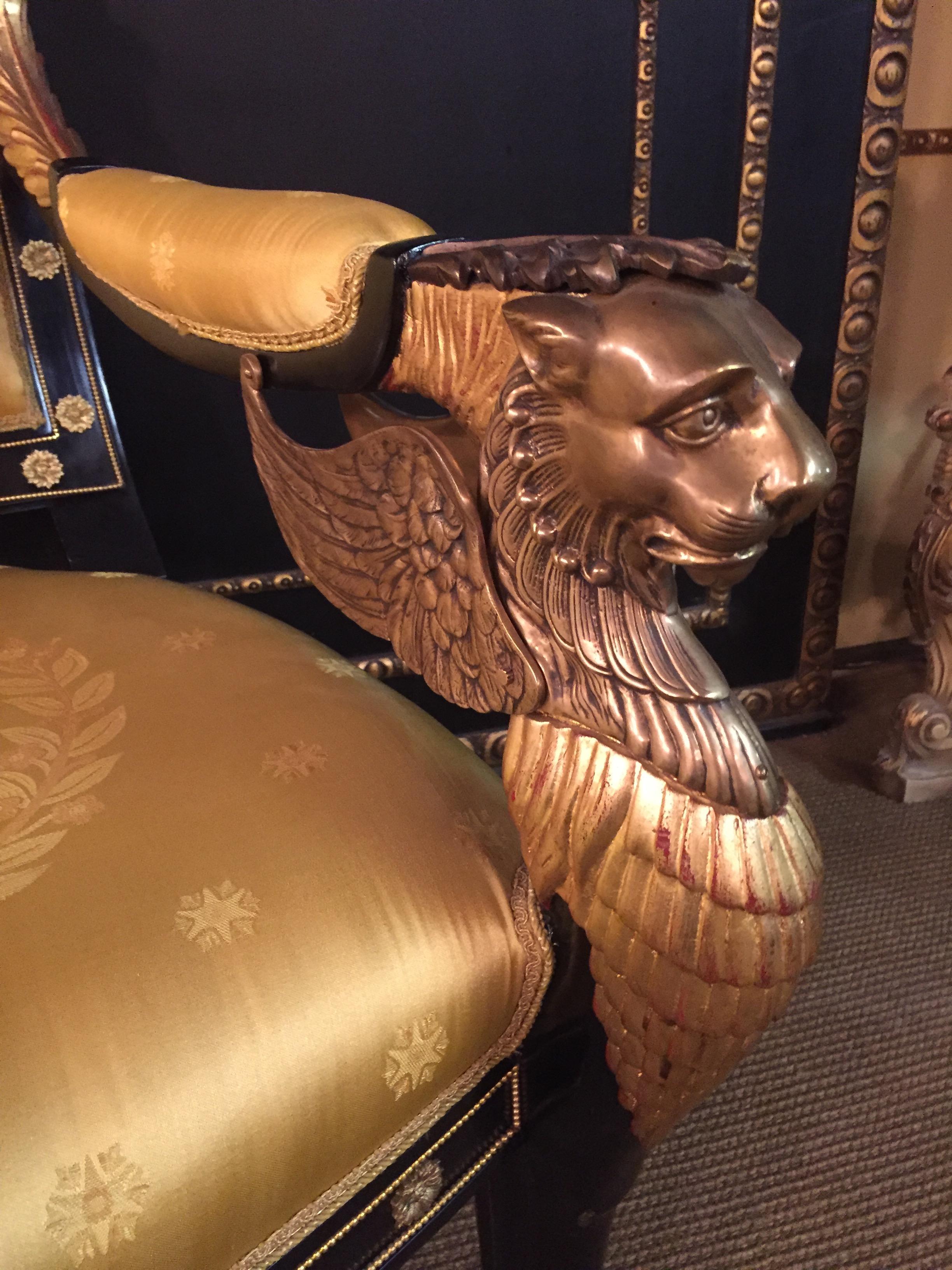 20th Century Empire Style Lion Kanapee Sofa 3