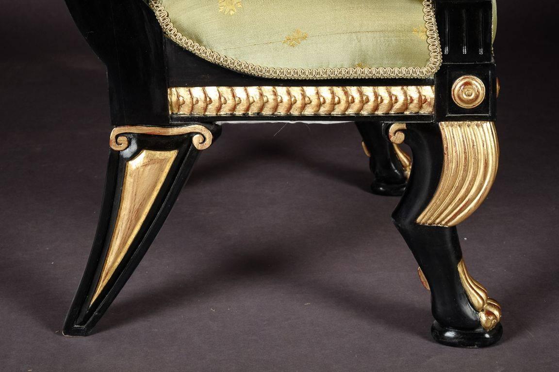 Napoleon III 20th Century Empire Style Napoleonic Swan Armchair For Sale