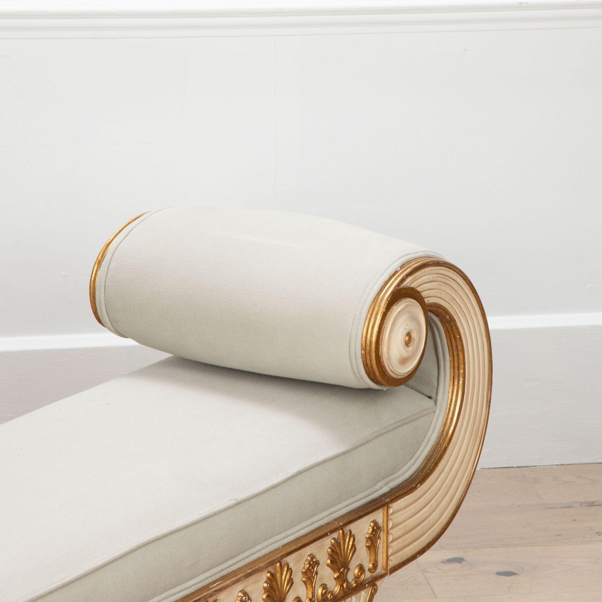 19th Century 20th Century Empire Style Painted and Gilded Stool For Sale