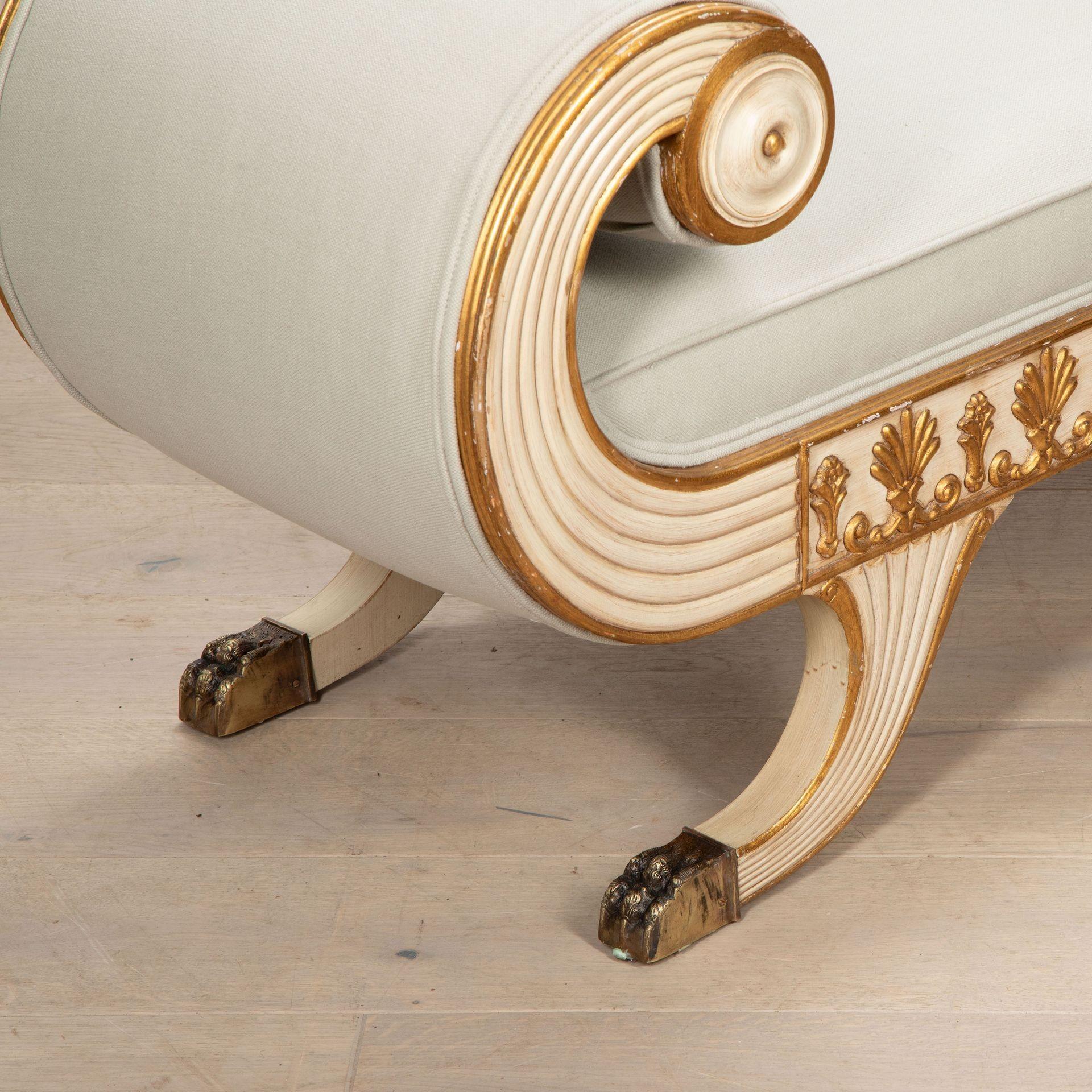 20th Century Empire Style Painted and Gilded Stool For Sale 1