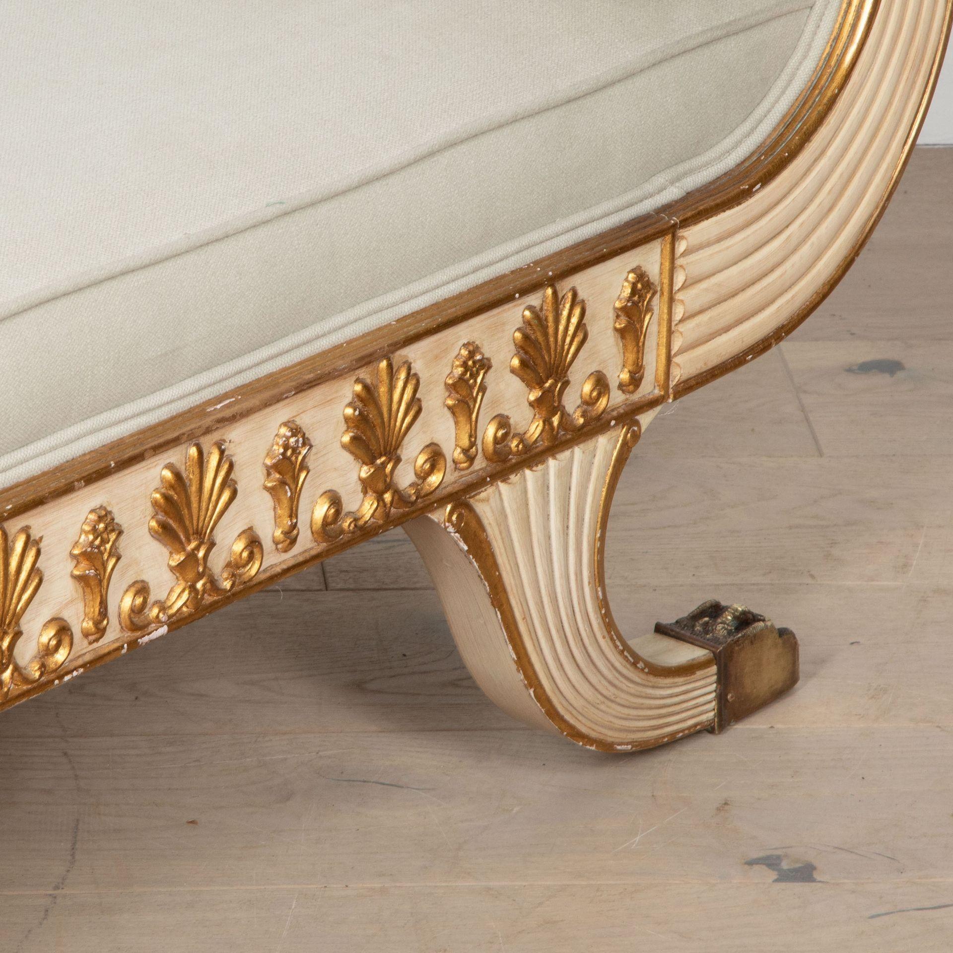 20th Century Empire Style Painted and Gilded Stool For Sale 2