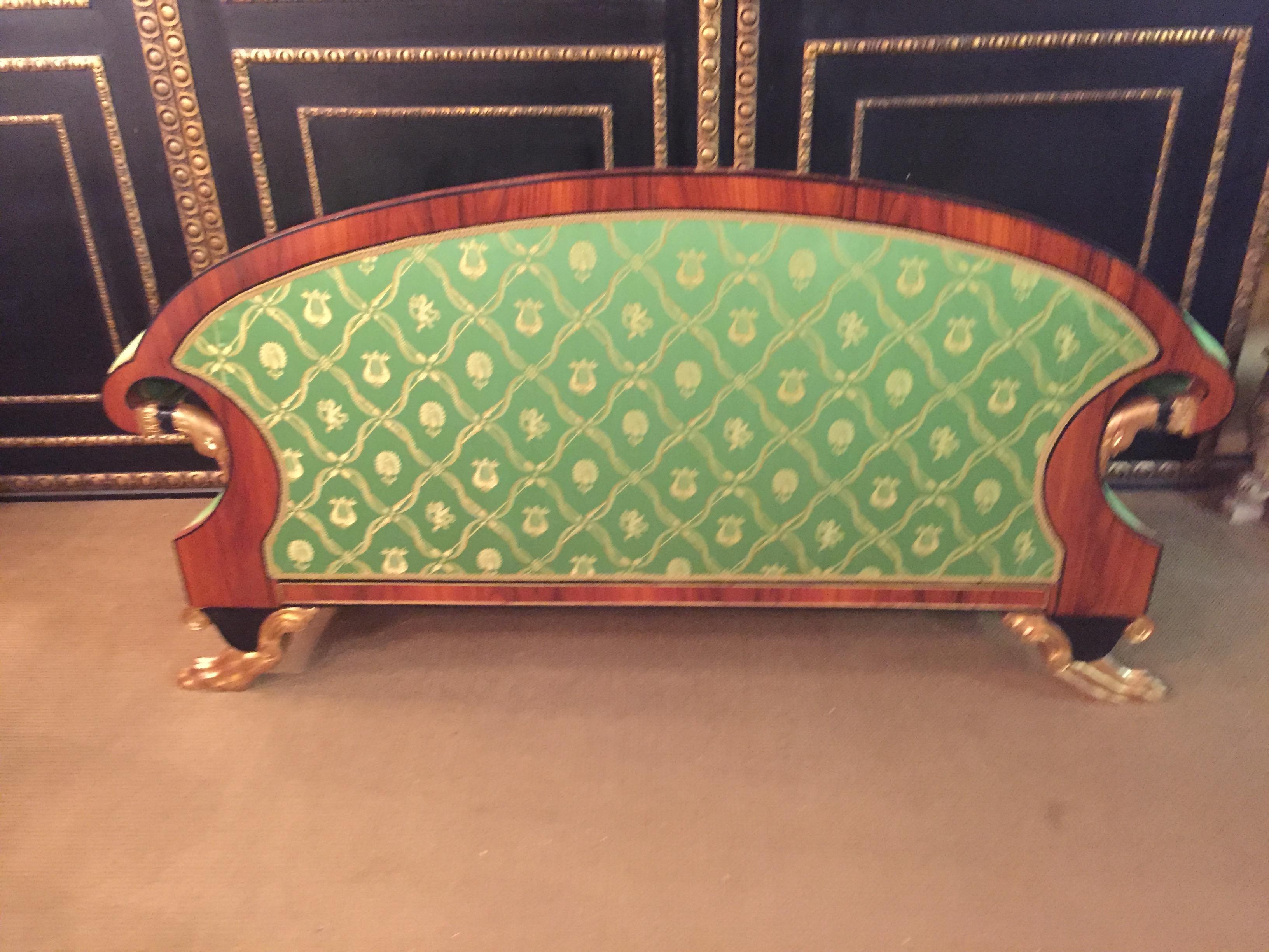 20e siècle Antique Swan Sofa de style Empire Placage d'acajou en vente 10