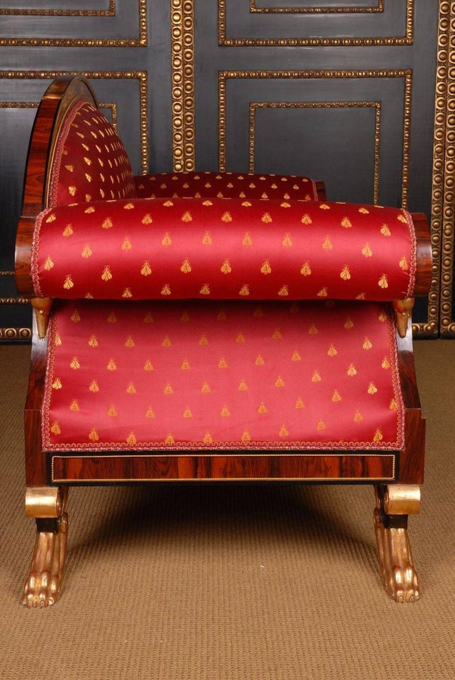 Canapé Swan en palissandre du XXe siècle de style Empire en vente 2