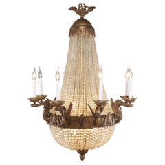 Splendide lustre ou candélabre de style Empire du 20e siècle