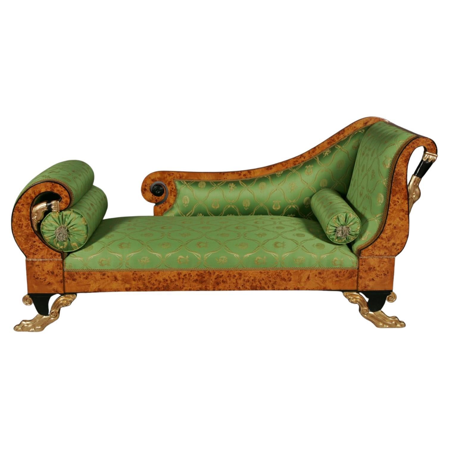 20th Century Empire Swan Chaise Longue/Sofa Lounge For Sale