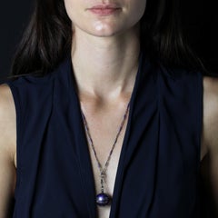 20th Century Enamel Silver Boule de Geneve Watch Pendant Necklace