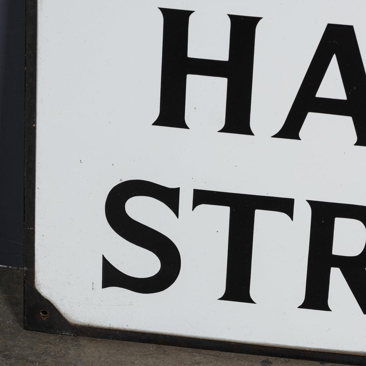 20th Century Enamelled Metal London Street Sign For Harley Street c.1930 For Sale 5
