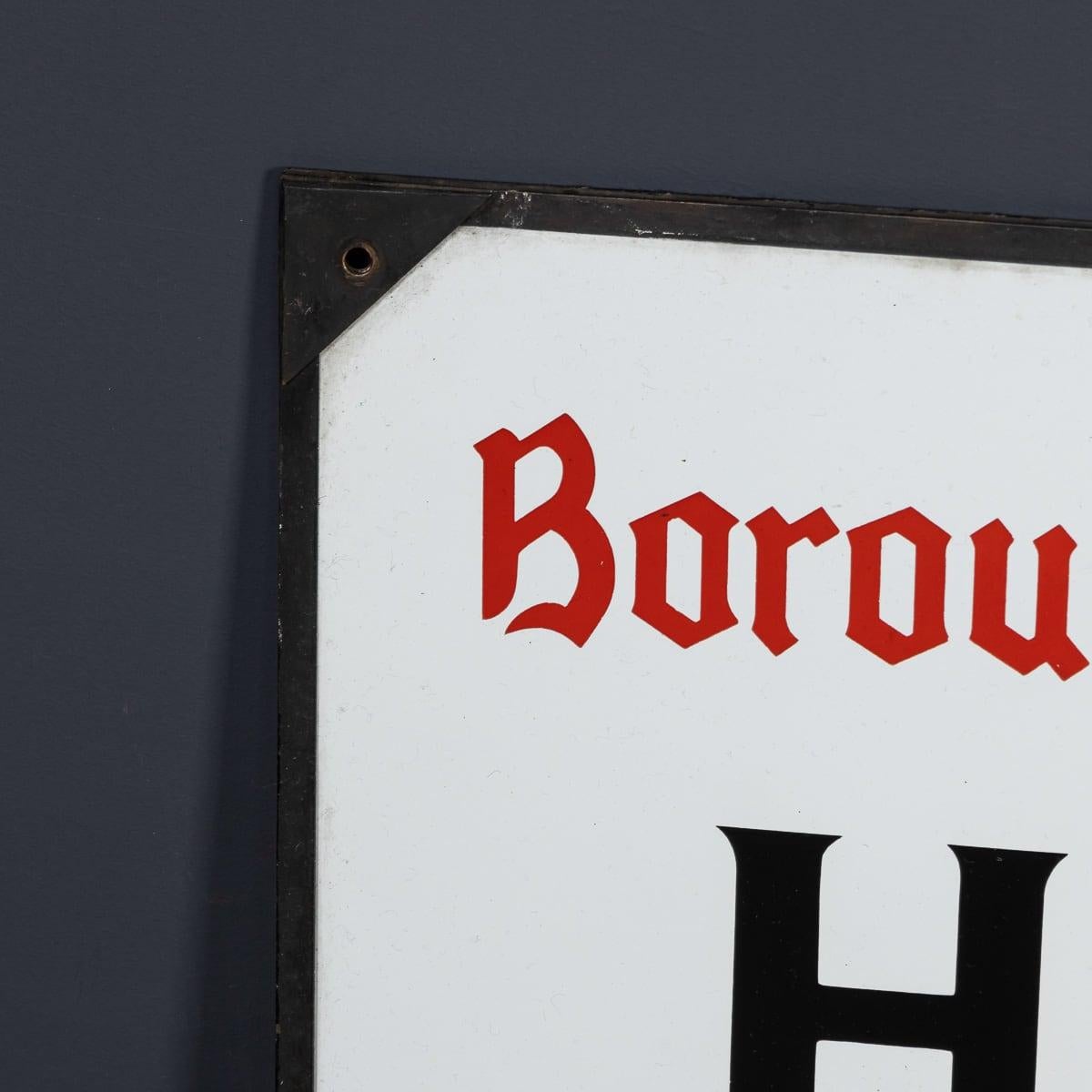 British 20th Century Enamelled Metal London Street Sign For Harley Street c.1930 For Sale