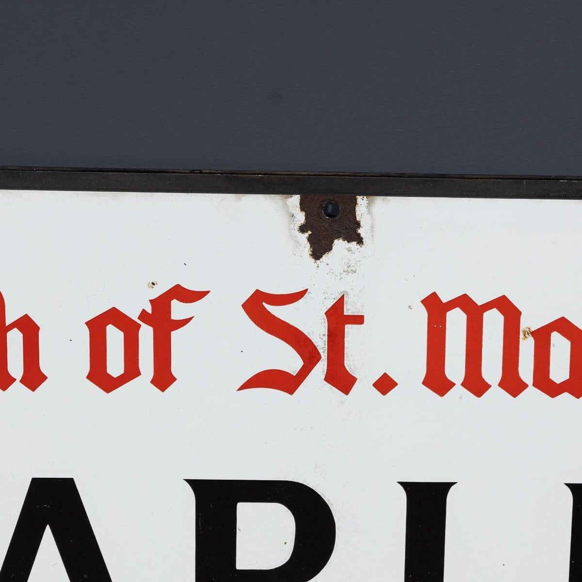 20th Century Enamelled Metal London Street Sign For Harley Street c.1930 In Good Condition For Sale In Royal Tunbridge Wells, Kent