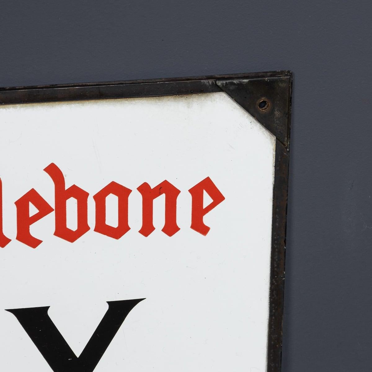 20th Century Enamelled Metal London Street Sign For Harley Street c.1930 For Sale 1