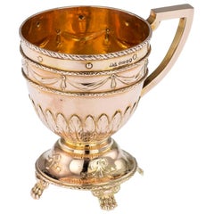 Vintage 20th Century English 9 Carat Gold Tea Cup by Richard Lang, London, circa 1912