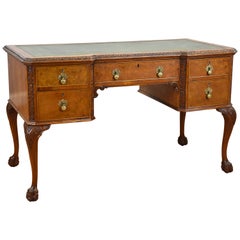 20th Century English Antique Burl Walnut Writing Table