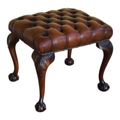 20th Century English Antique Chippendale Style Foot Stool