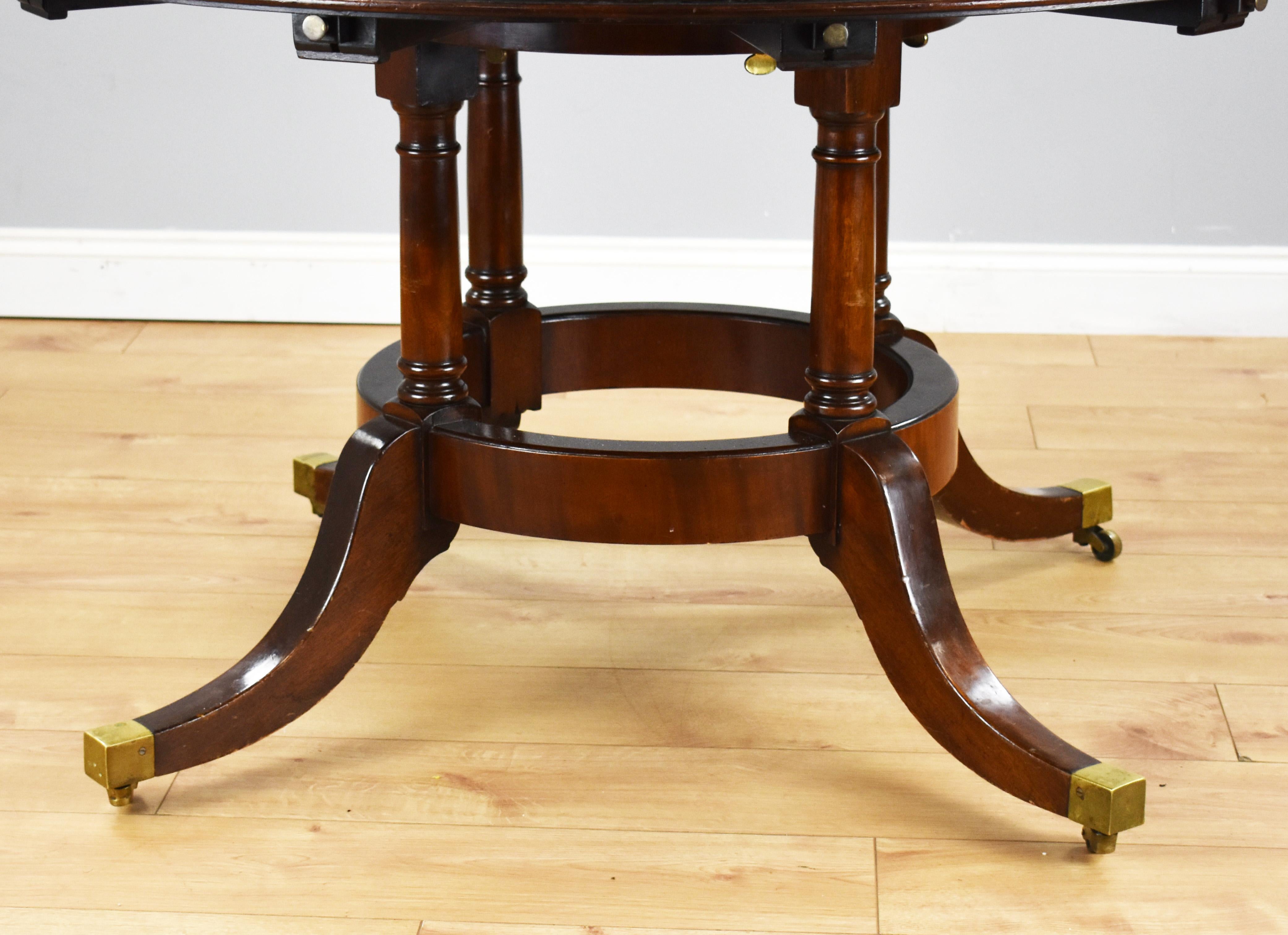 20th Century English Antique Mahogany Circular Extending Table 2
