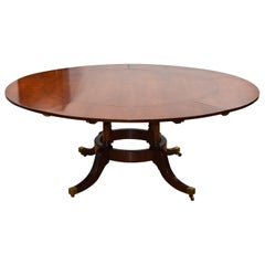 20th Century English Antique Mahogany Circular Extending Table