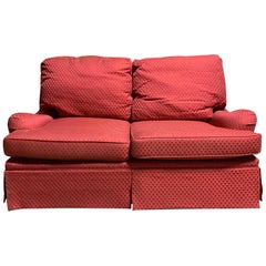 20th Century English Arm Sofa with Red Upholstery