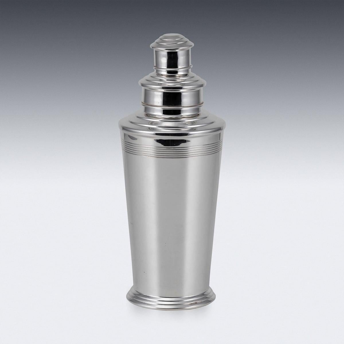 Englischer versilberter Art-Déco-Cocktailshaker des 20. Jahrhunderts, um 1965 (Art déco) im Angebot