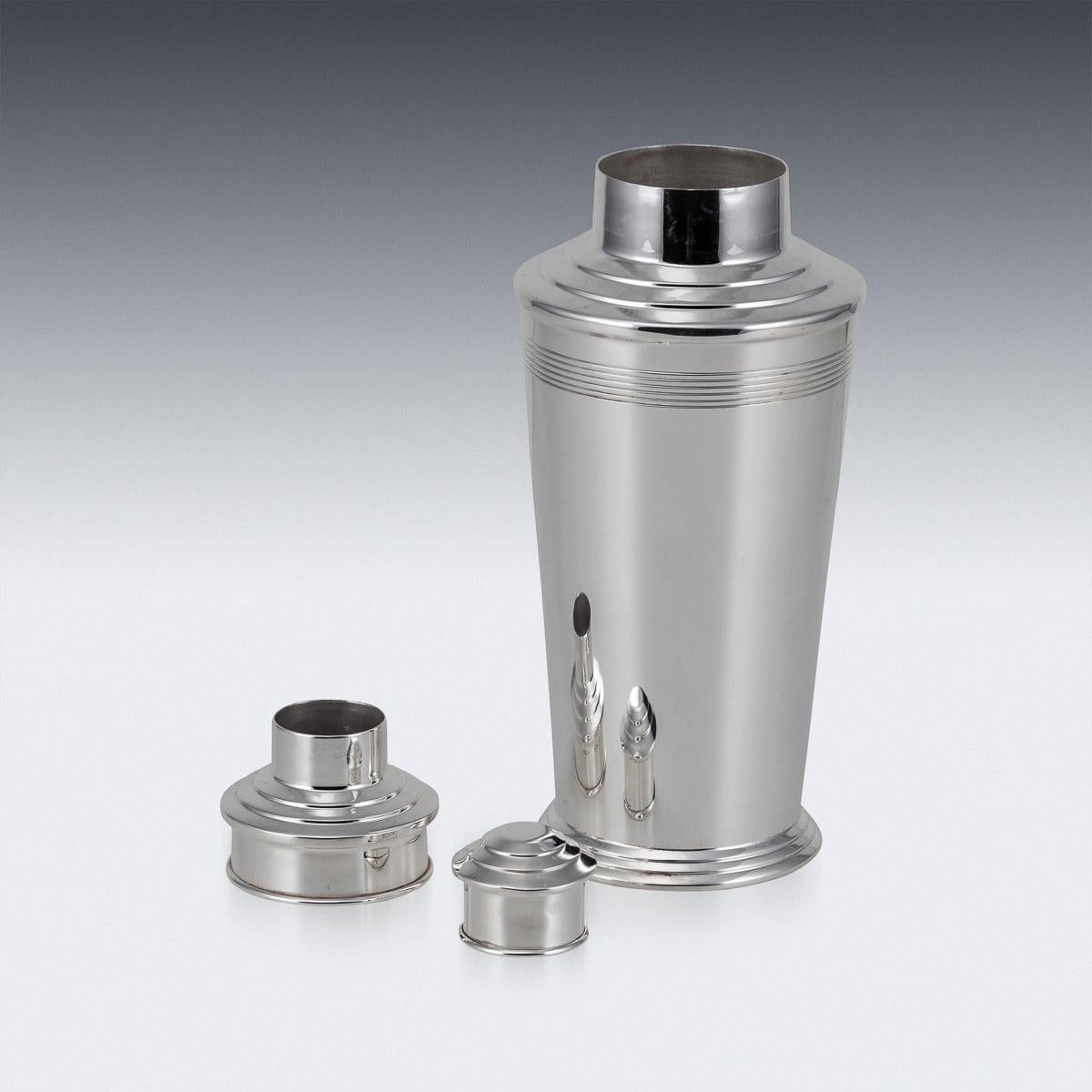 Englischer versilberter Art-Déco-Cocktailshaker des 20. Jahrhunderts, um 1965 (Britisch) im Angebot