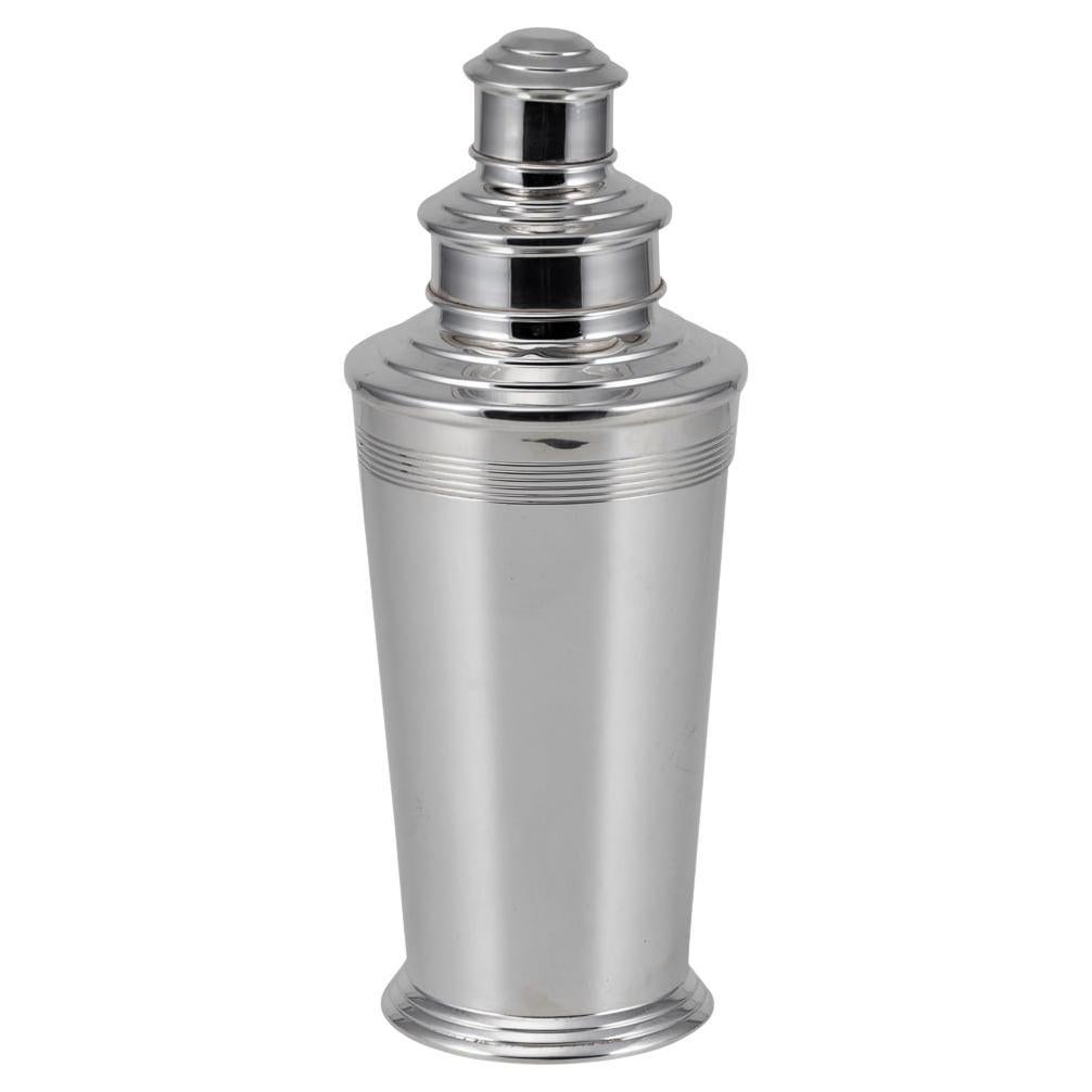Shaker da cocktail in argento placcato Art Deco del 20° secolo, 1965 ca.
